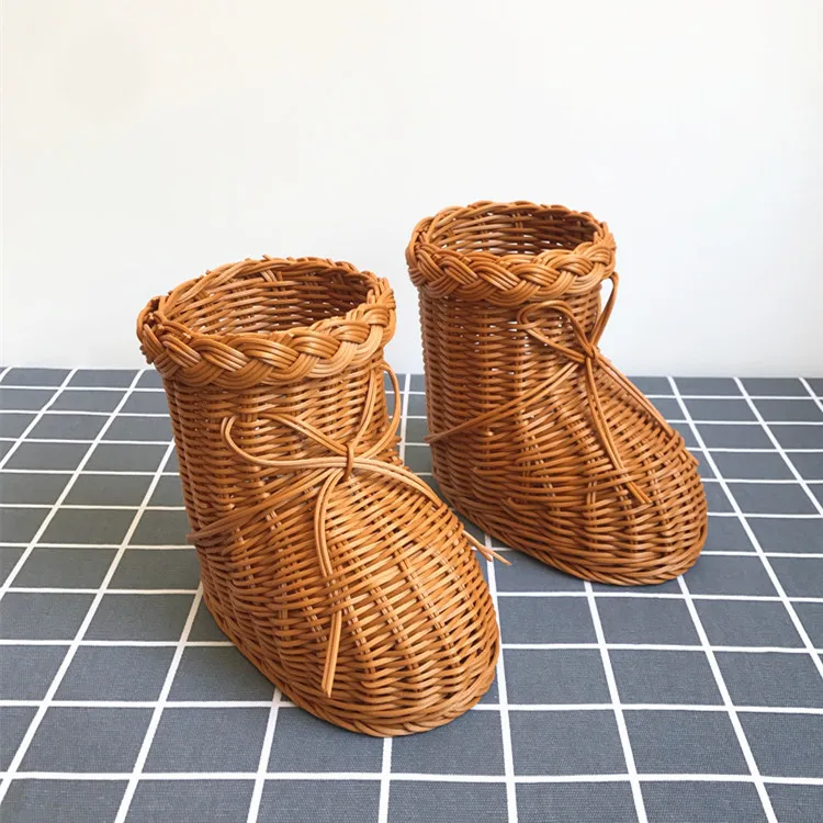 Simulated Animal Storage Bamboo Basket Vine Basket Storage Basket Home Storage Decoration Home Fruit Imitation Weaving Basket 3