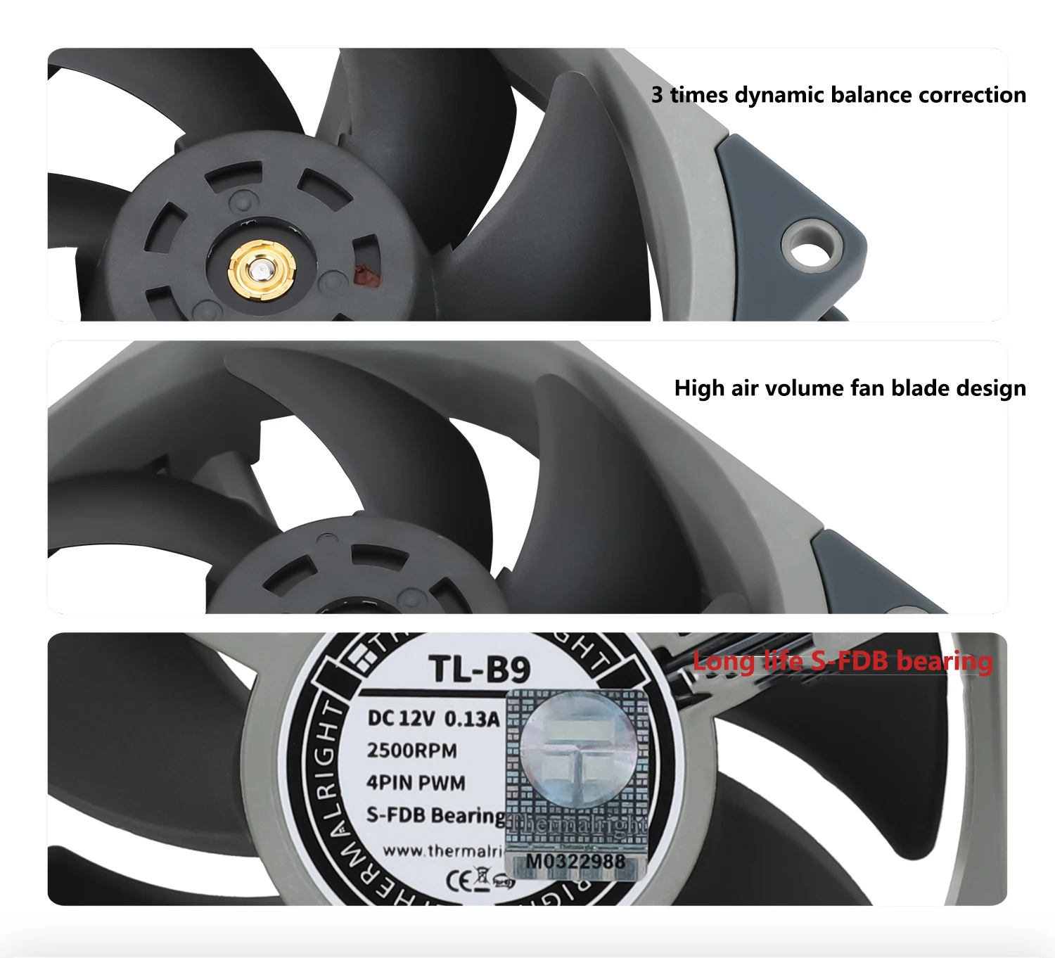 TL-B9 92mm chassis fan 2500 speed 4pin PWM S-FDB V2 bearing three-dimensional mo