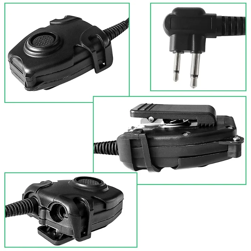 Tactical Headset Adapter PTT U94 PTT Icom Plug Compatible with Hunting Airsoft Headset