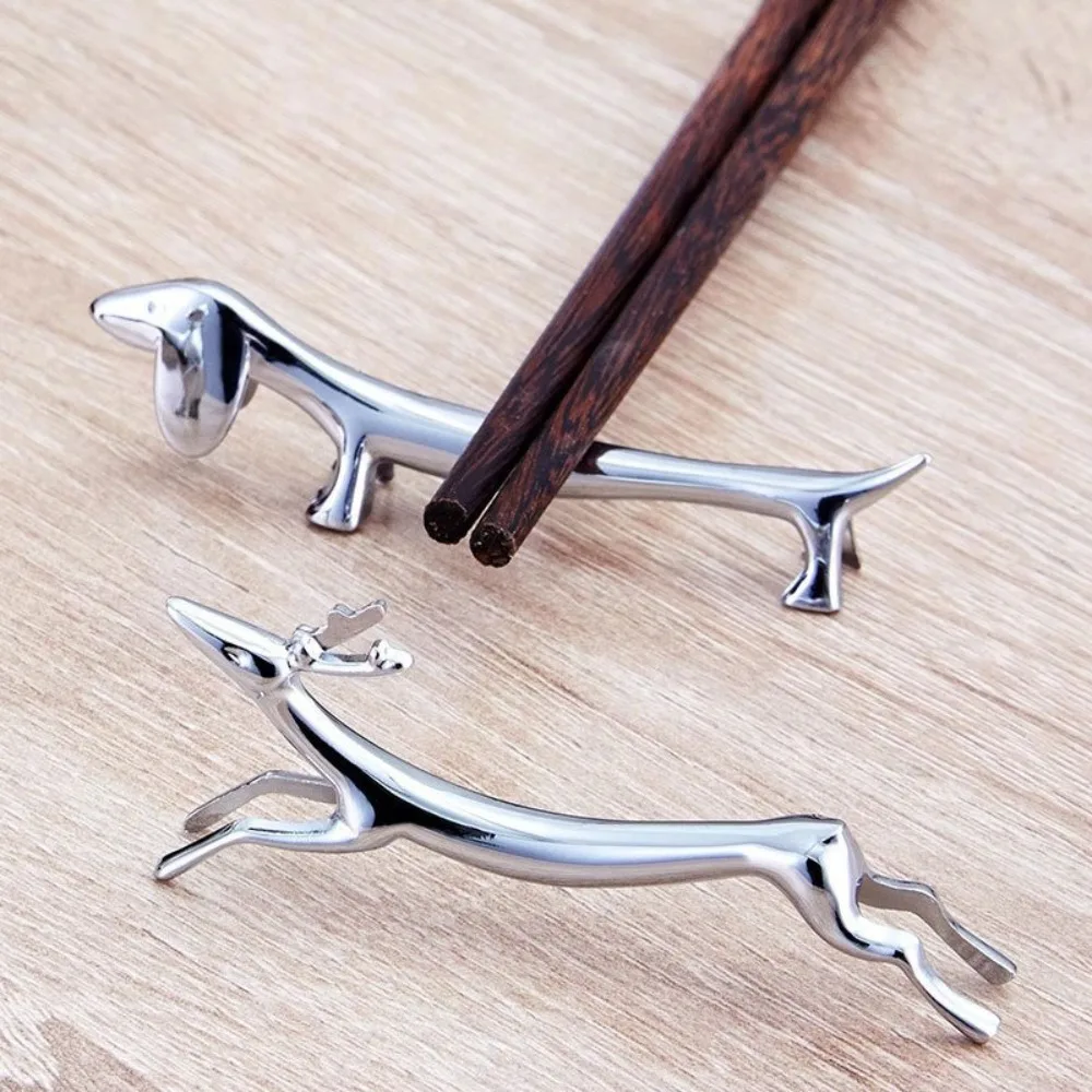 Kitchen Accessories Zinc Alloy Cutlery Bracket Holder Silver Fawn /Little Dog Shape Cutlery Storage Cute Chopsticks Holder 4