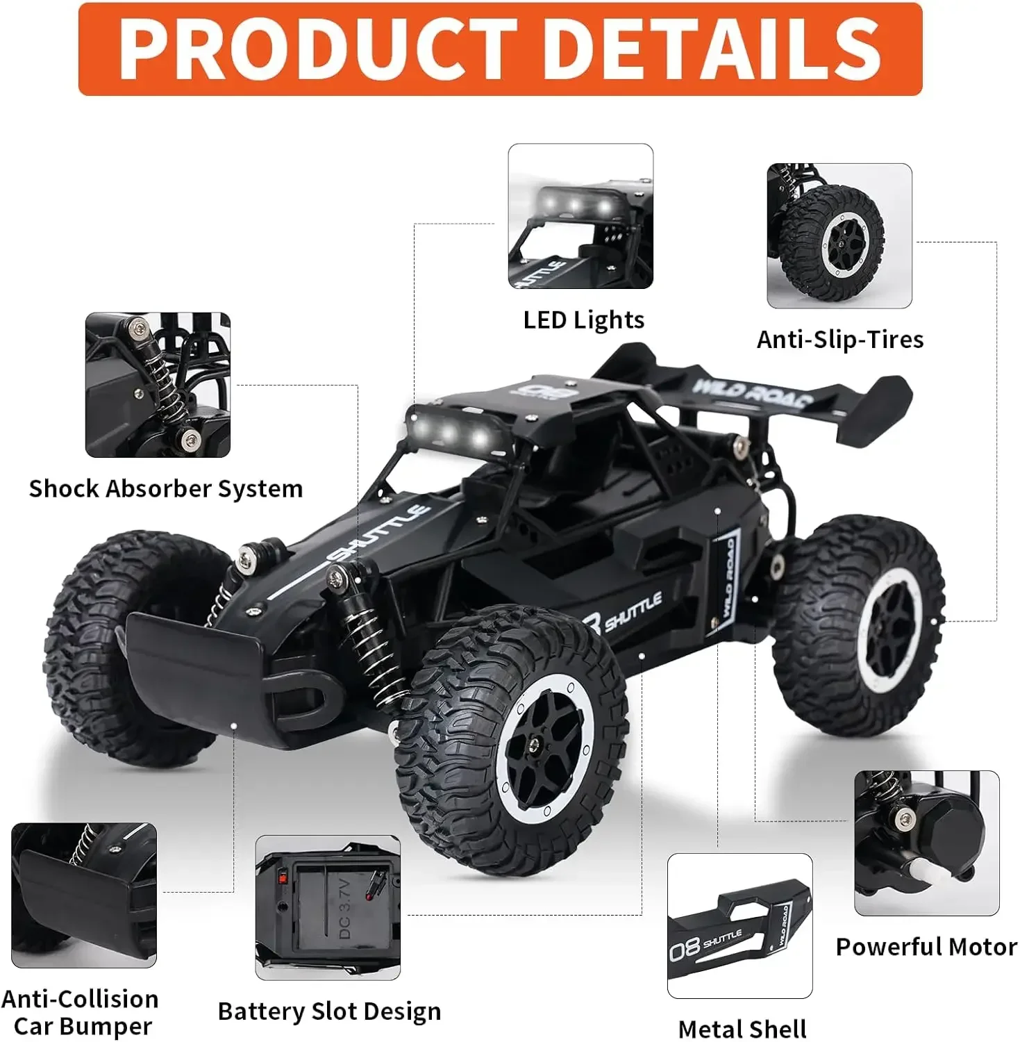 DK087 1:16 2WD Brushless High-Speed Off-Road Remote Control