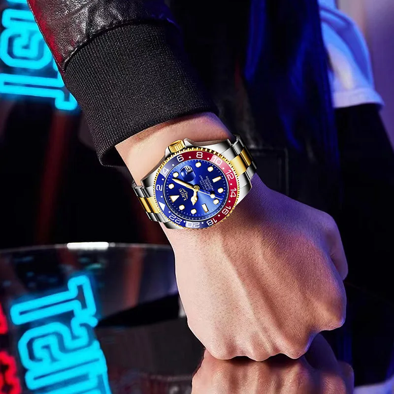 Men's Luxury Luminous Stainless Steel Waterproof Quartz Wristwatch