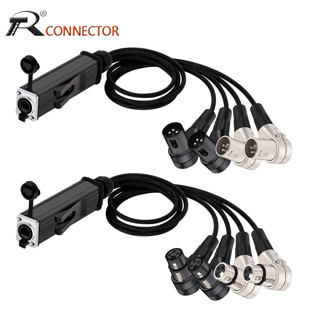 

Прямоугольный аудио-удлинитель RJ45 CAT5-3 контакта XLR, разветвитель для интерфейса динамиков или микшера, производительности и записи в реальном времени