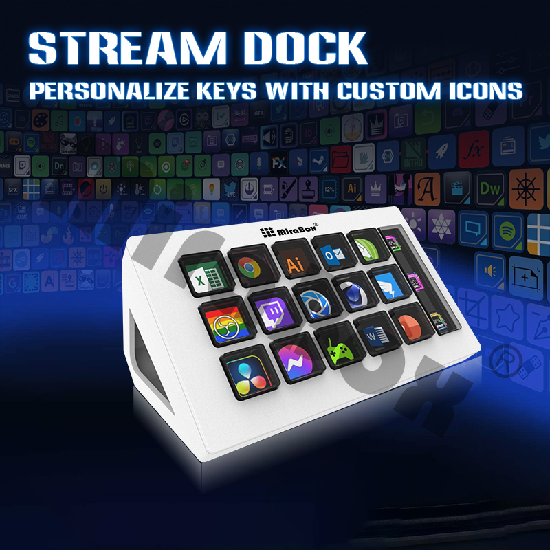 Mirabox 293S Stream deck 10 LCD Keys Button Live Console Mini Keypad Streamdeck Deck Dock macropad Stream Desk Studio Controller
