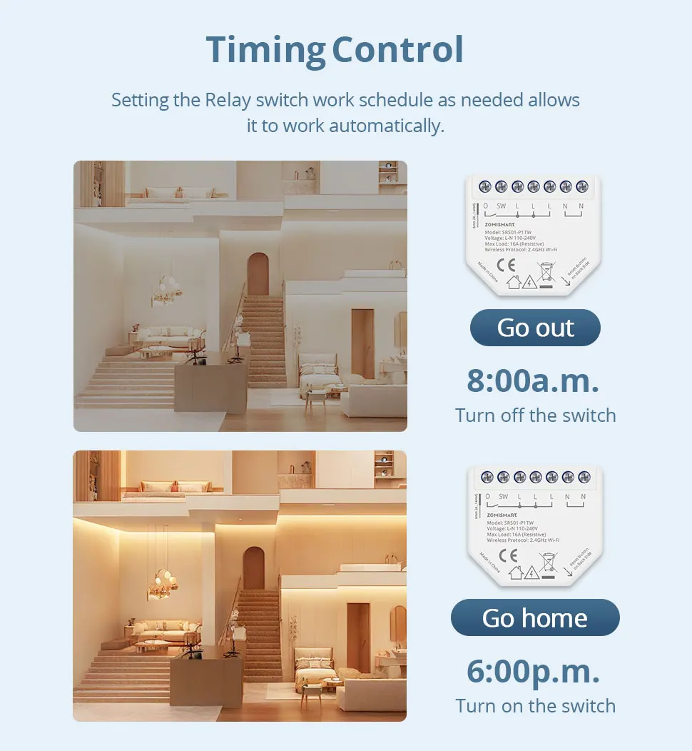 Mini WiFi Smart Relay Switch 1 Channel 2 Channels with Power Monitor Neutral Wir