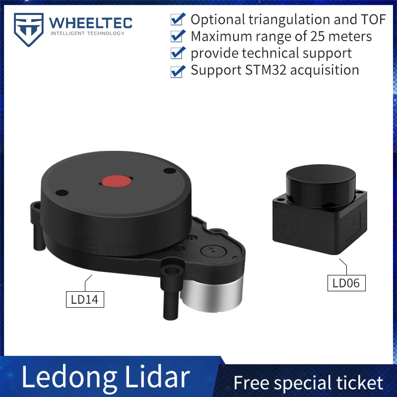 

Ledong Single Line LiDAR LiDAR-LD06 LD14 DTOF ranging Indoor and outdoor SLAM mapping LD19