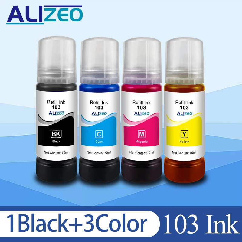 T103 103 104 Refill Dye Ink for Epson Eco Tank USE L1110 L3100 L3110 L3111 L3116 L3150 L3151 L3156 L3160 5190 Desktop Printer