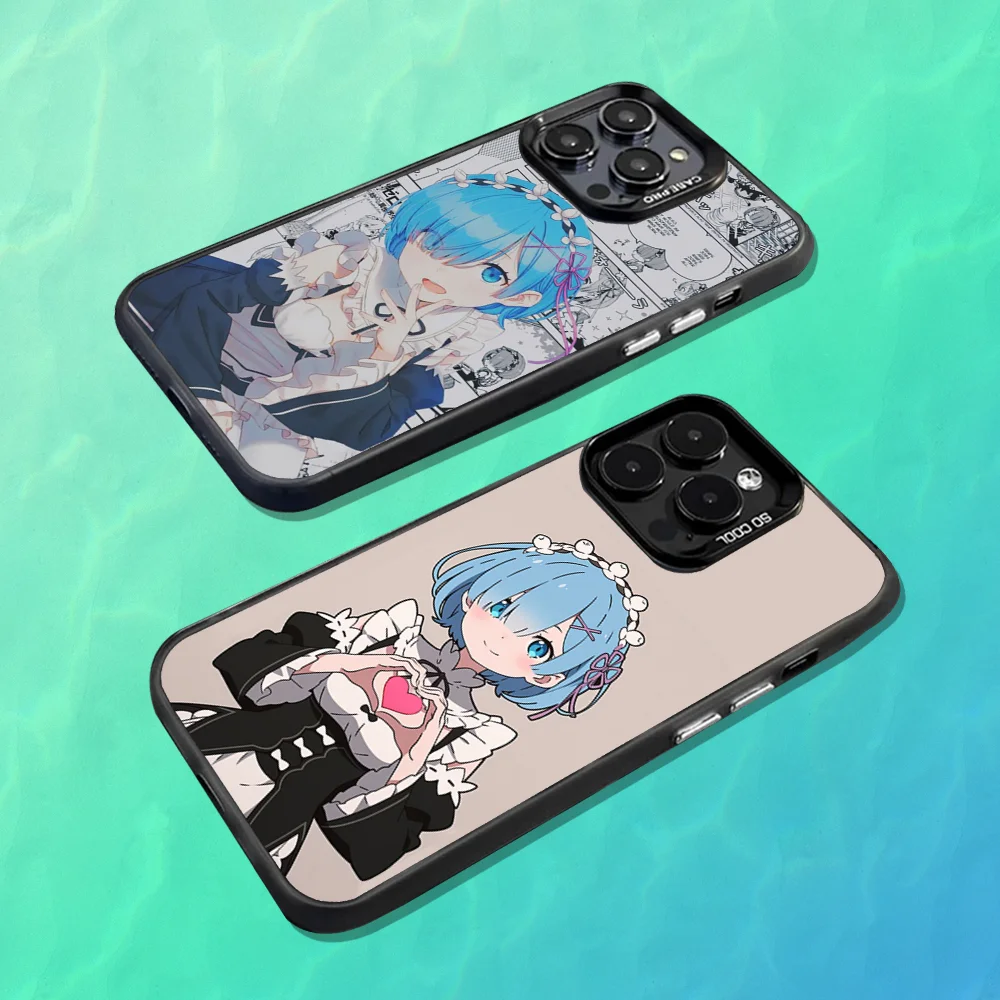 Cartoon R-Rem Re Zero Black Matte Shockproof Phone Case
