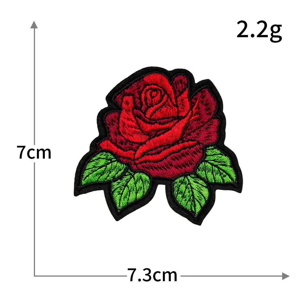 Red Rose Embroidery Patch - Decorative DIY Cloth Accent for Fashion & Accessories