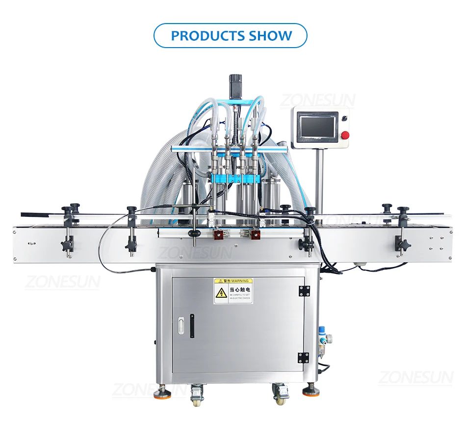 ZONESUN ZS-SV4HS 4 Bicos Servo Bomba de Pistão Máquina de Enchimento de Líquido 