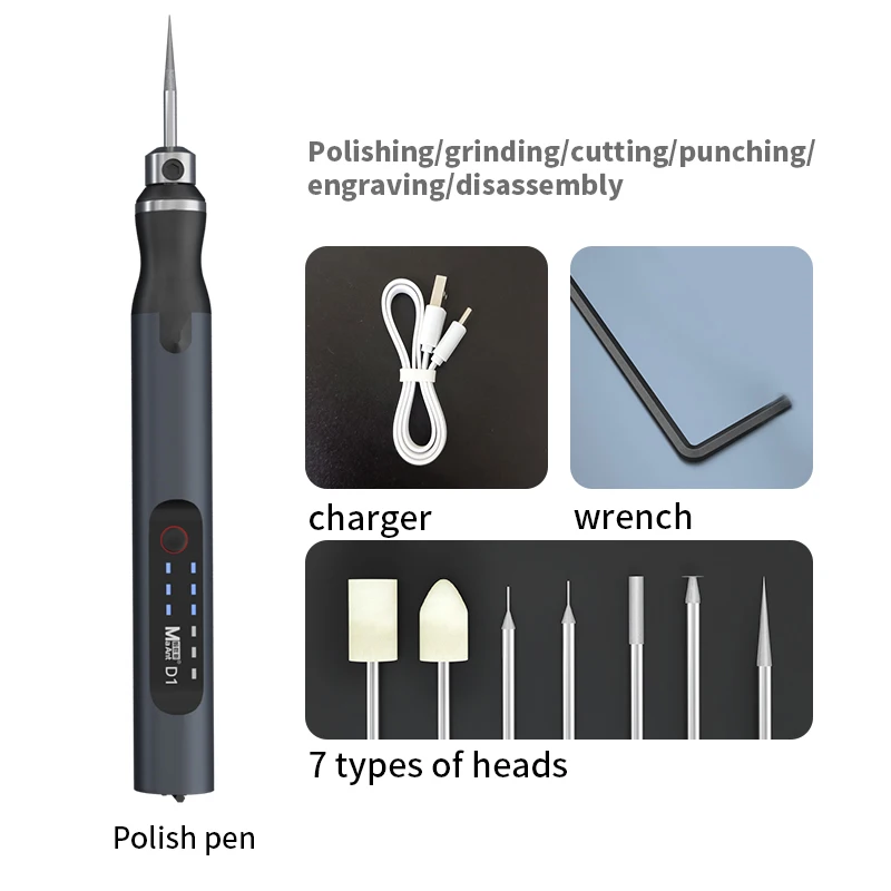 

Умная электрическая заточка MaAnt D1, мини-ручка для гравировки, набор инструментов для резьбы, шлифовки, полировки, перезаряжаемый