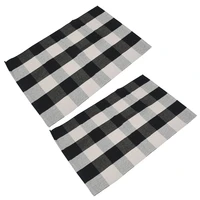 2X Cotton Buffalo Plaid Rugs,Buffalo Check Rug,23.6Inch X35.4Inch,Checkered Outdoor Rug (Black And White Porch Rugs) 1