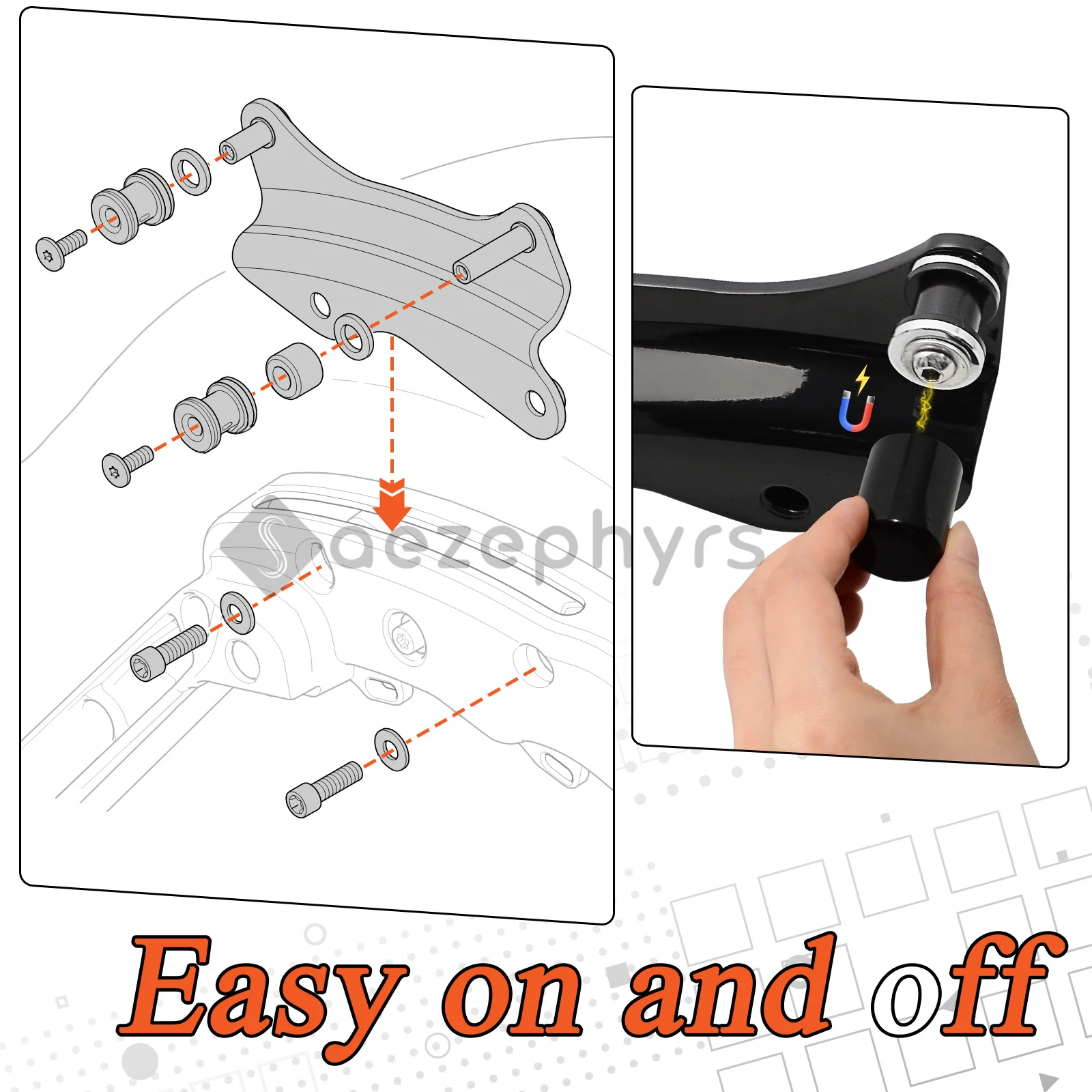Motorcycle 4-Point Docking Hardware Kit Cover