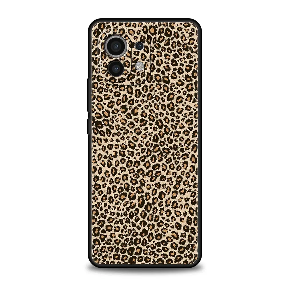 Leopard Cheetah Print Silicone Black Phone Case