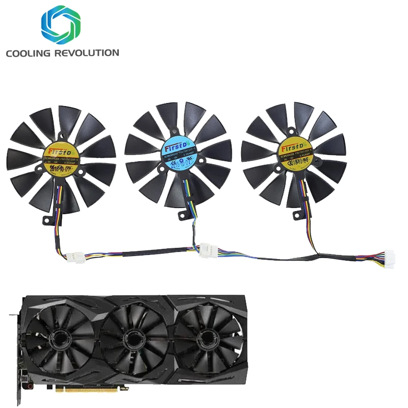 Ventilador de Refrigeração para Asus Rog Strix Rog Strix Rtx2060 2060s 2070 Gaming Fdc10u12s9-c Fdc10h12s9c 87 mm - Imagem 2