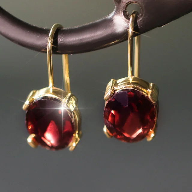 Unique 18K Yellow Gold Filled Green Emerald Diamond Earrings for Women Anniversary Gift Party Engagement Wedding Jewelry S