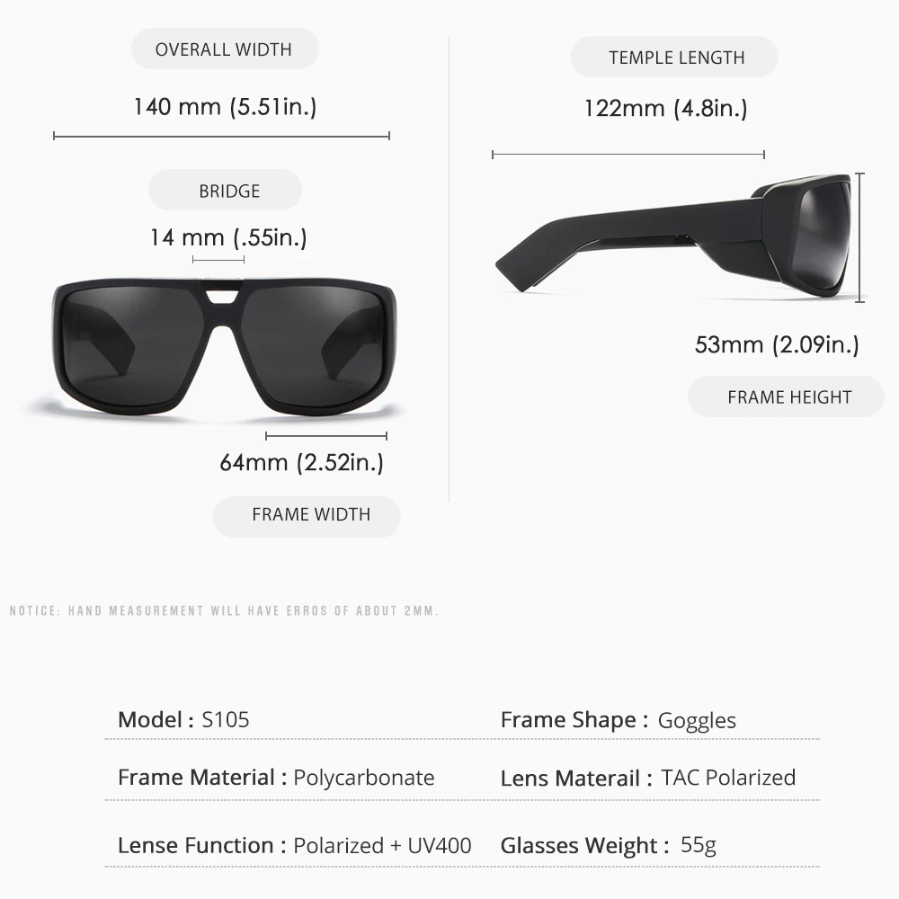 Brand Touring Men's Polarized Sunglasses Sports 1.1mm Thickness Polarization Sun Glasses Quality 5-Barrel Hinges_voghion.com