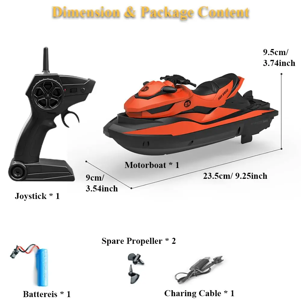 قارب صغير جت سكي عالي السرعة RC 2.4G قارب كهربائي...