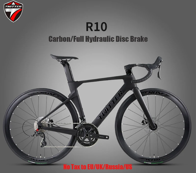 Carbon Road Bikes TWITTER R10 24S Full Hydraulic Disc Brake With