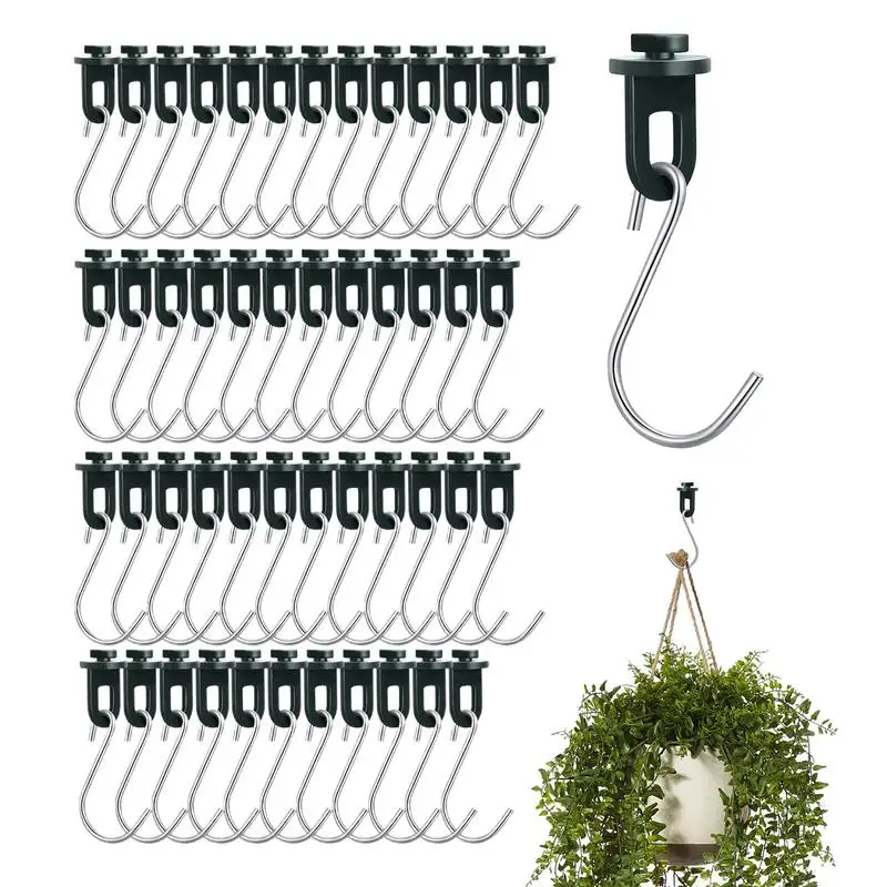 

Greenhouse Hooks Hanger S-Shaped Stainless Steel Garden Hooks Robust Plants Hanger With Easy Fix Clip For Secure Support