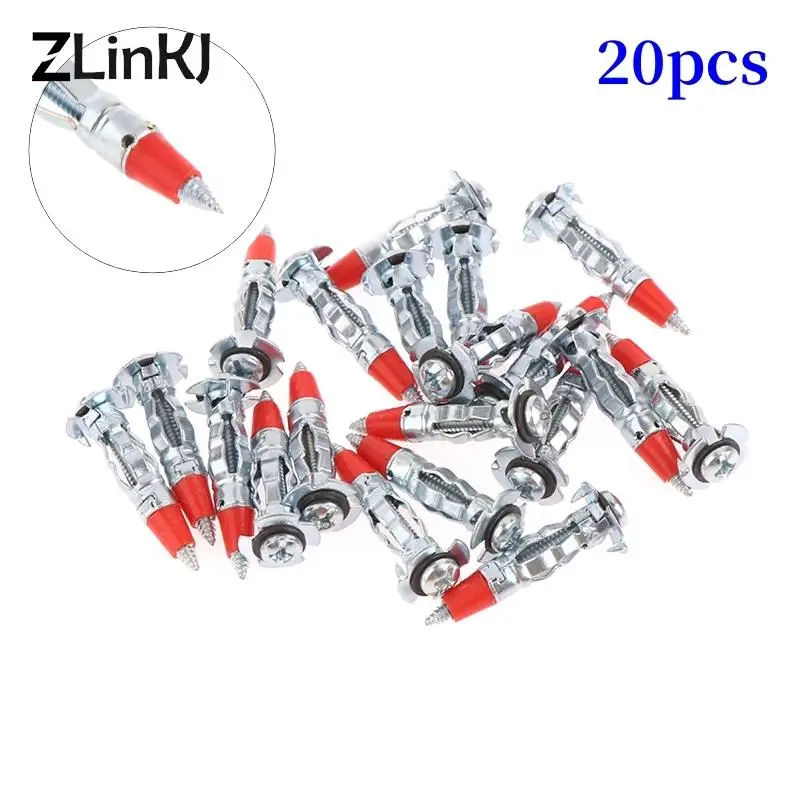 20Pcs Heavy Duty Molly Bolt Hollow Drive Wall Anchor Screws Kit Drywall Cavity Plug Dowel For Plasterboard Hanging Fasteners