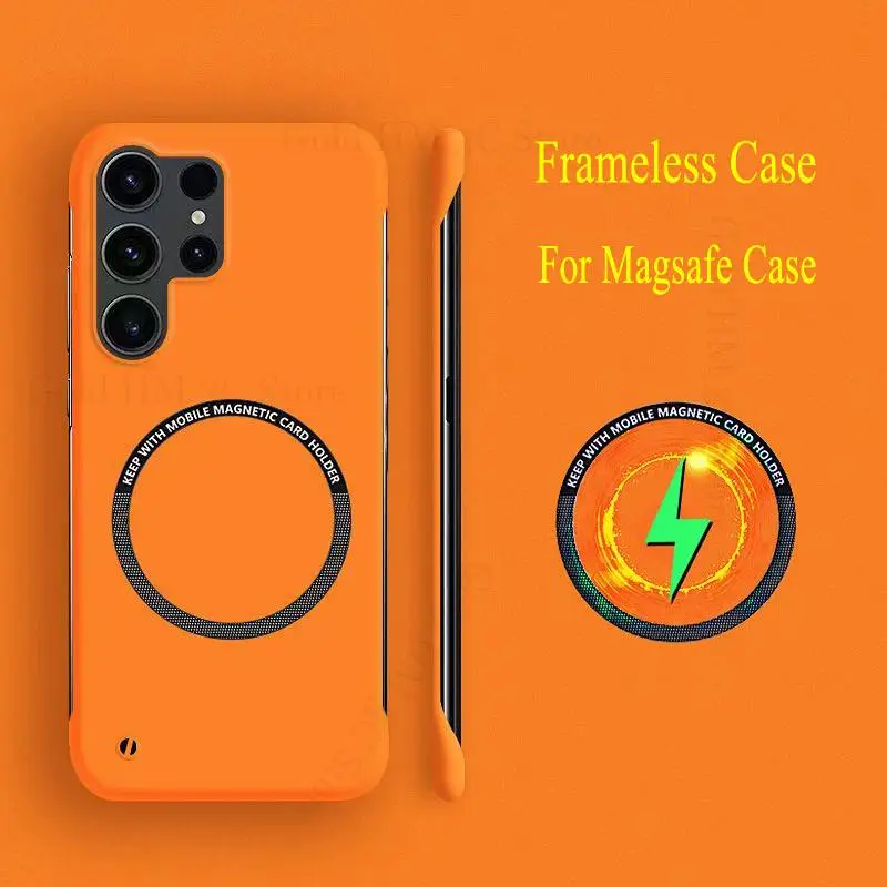 Funda For Samsung S23 Ultra 5G For Magsafe Frameless Case For Galaxy S22 S21 S20 S23 Plus