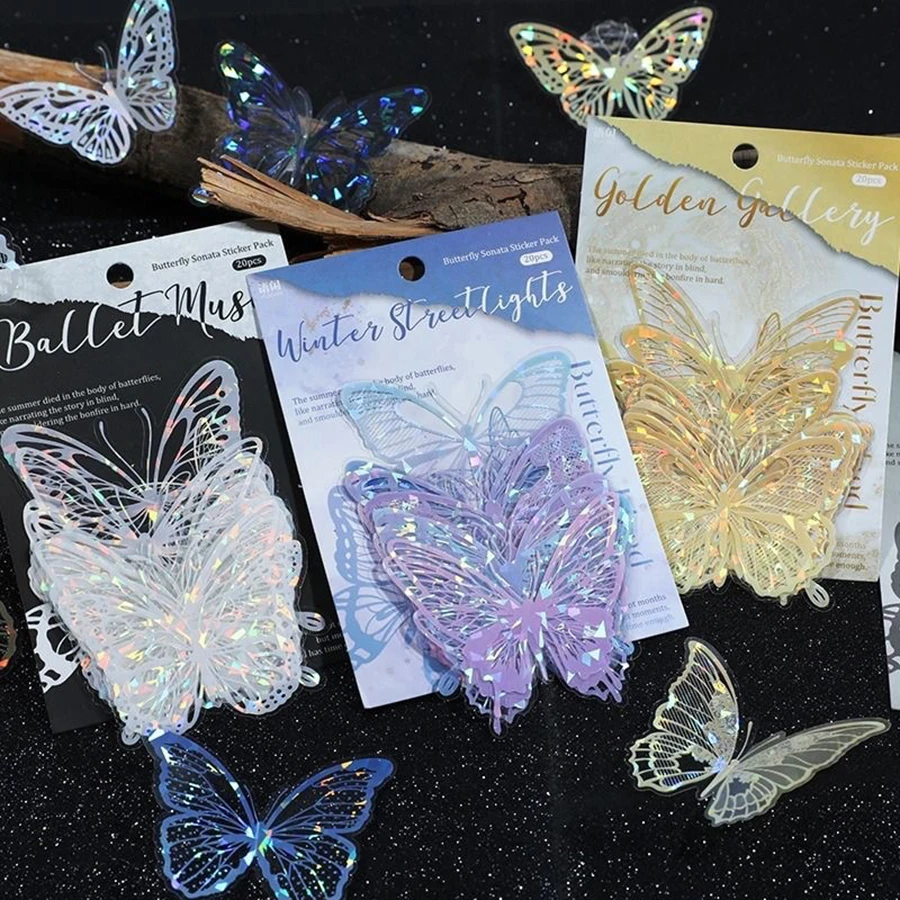 20 Stück helle Aufkleber Schmetterling DIY Hochzeitstorte Topper Kuchen Topper für Hochzeit Geburtstag Party Kuchen Dekoration