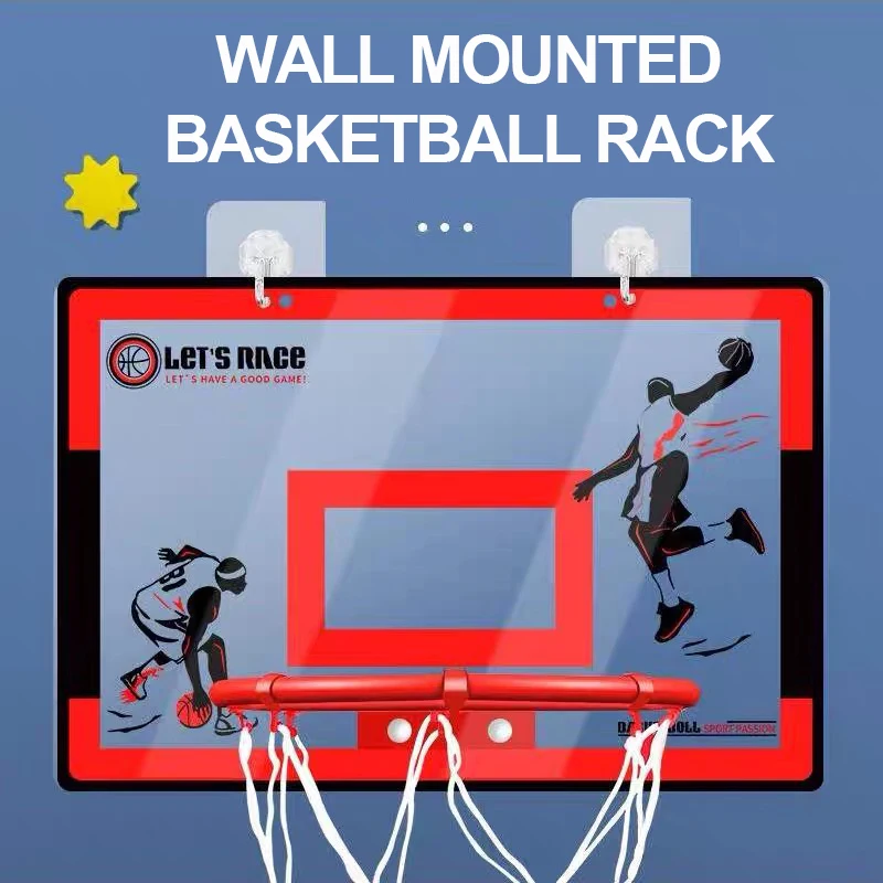 Indoor Basketball Hoop with Blue Circle Design and Dormitory-Friendly Buckle System