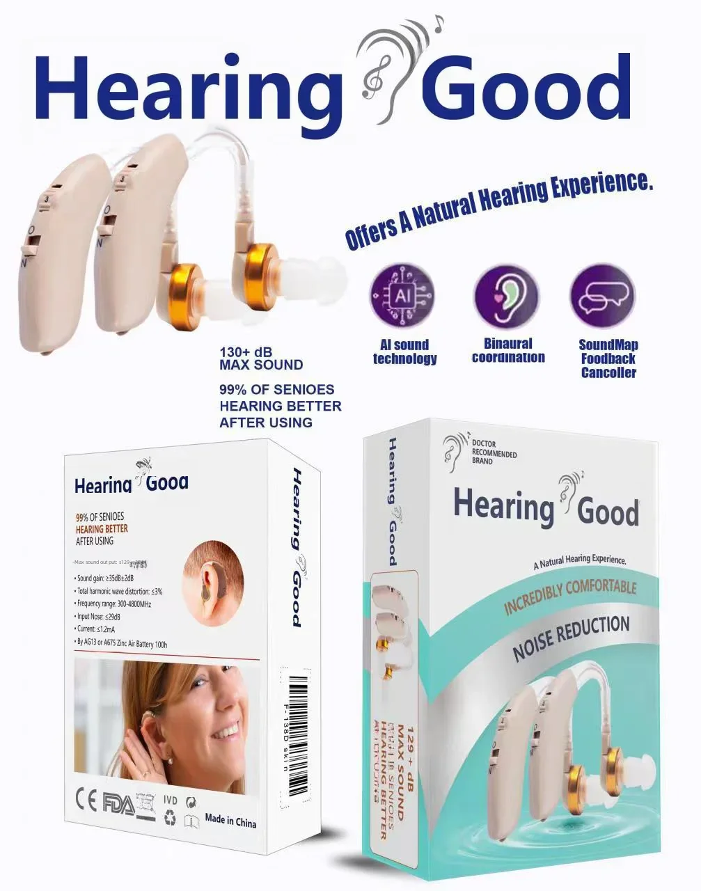 Elderly Double-ear Battery Type Hearing Aid Can Not Hear Can Not Hear The Sound To Be Available 6