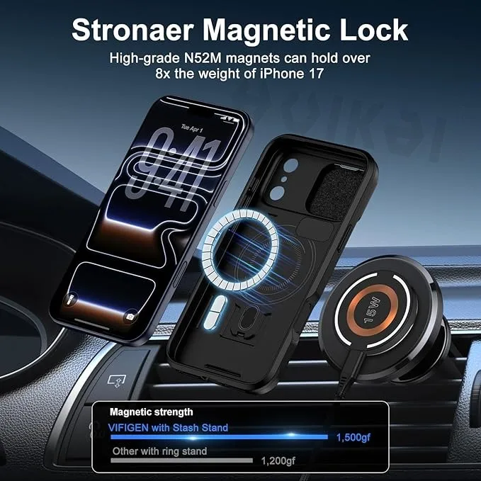 Magnetic Camera Protective Case with Kickstand and Impact Resistance