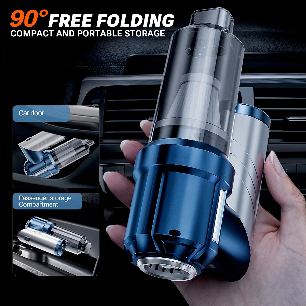 SZUK C013 NEW Foldable Car Vacuum Cleaner Powerful Mini Vacuum Cleaner 3Gears Portable Handheld Wireless Vacuum Cleaner for Car 4