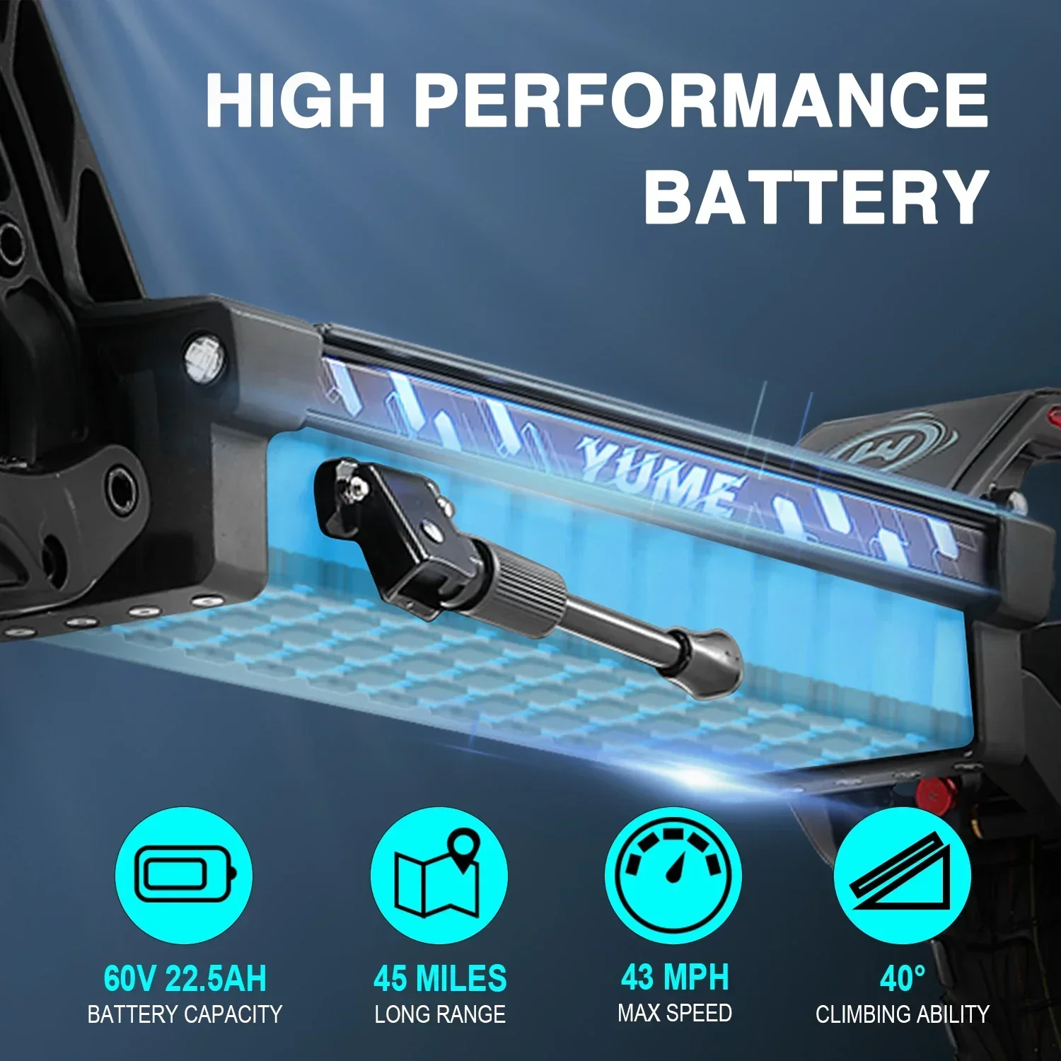 Hawk2400W Dual Motor Electric Scooter Max Speed 70KM/H Max Range 70km NFC Card Unlock Thumb Throttle 60V-22.5AH