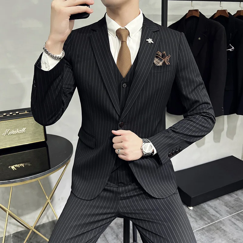 

NA396-Business commuting striped slim fit suit