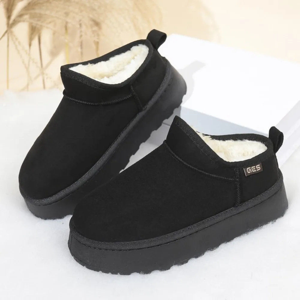 2026 Winter New Warm Boots Fur Women's Snow Boots Thick Bottom Warm Boots Men's and Women's Winter Short Boots Large 43 Fashion