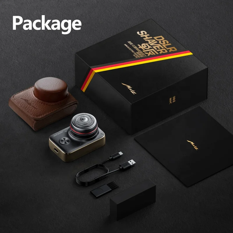 가죽 케이스 카메라 디자인과 남성 면도기에 대한 원래 전기 면도기 미니 휴대용 USB 전기 면도기 기계
