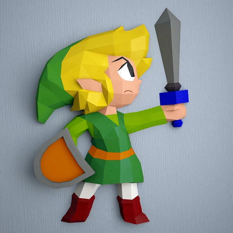 Zelda Legend Game Figure Skyward Link Paper Model Kids Room Home Decor Wall Decoration Papercraft 3D DIY Puzzles Handmade Toys
