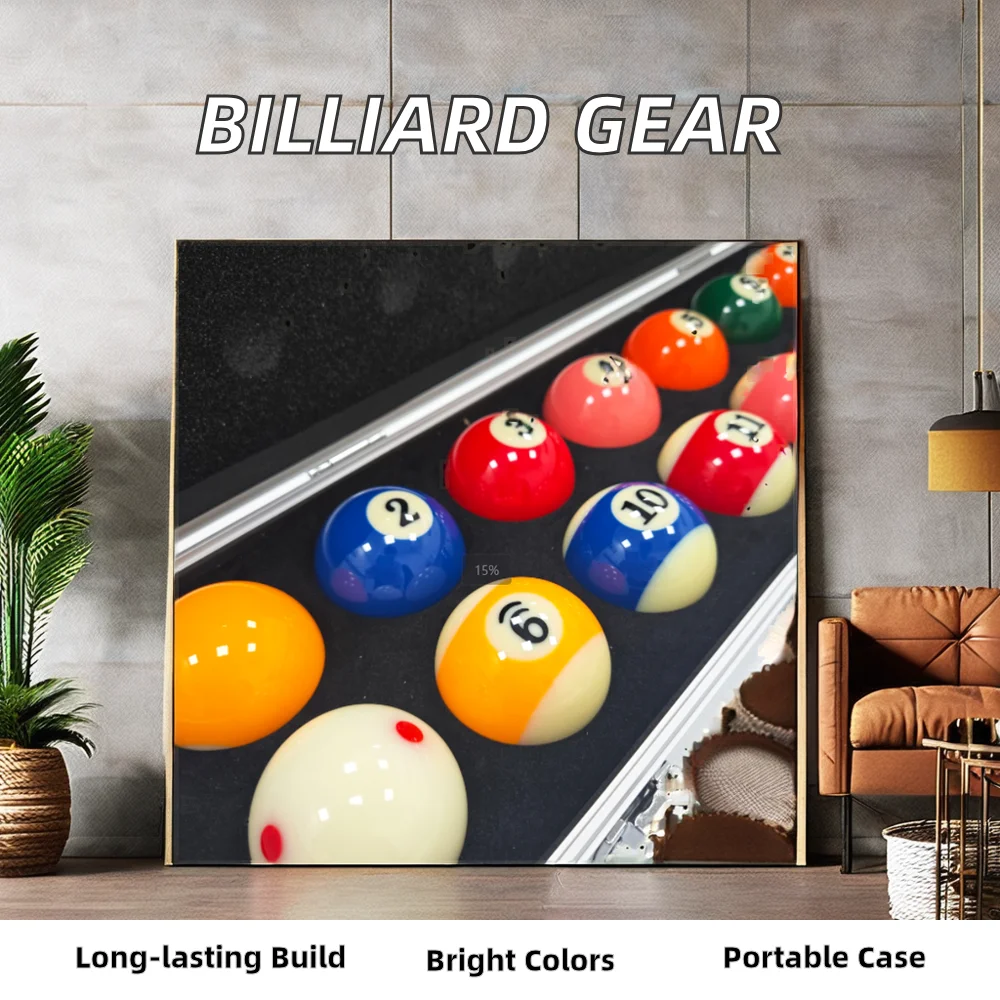 Premium Customizable 50.8MM Color and 48MM White Resin Pool Balls Set Snooker & Billiard Balls With Box for Sports Use