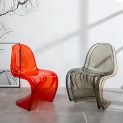 Silla de comedor de acrílico para cocina, sillas de sala de estar de estilo nórdico, mesa de Bar y café, Cadeira, Poltronas, de plástico