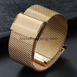 Elegant Milanese Mesh Stainless Steel Watch Band - Metal Strap Replacement, 0.6mm Thickness - 18mm (Gold)