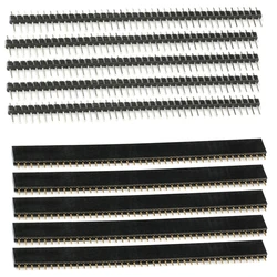10 - Pack Single Row Female PCB Socket Board with Male Pin Headers - 2.54mm Pitch (5Sets male female)