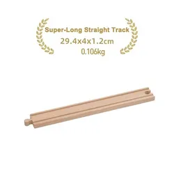 Premium Beech Wood Railway Train Track Accessories for Children’s Educational Play (1pc XXL track)