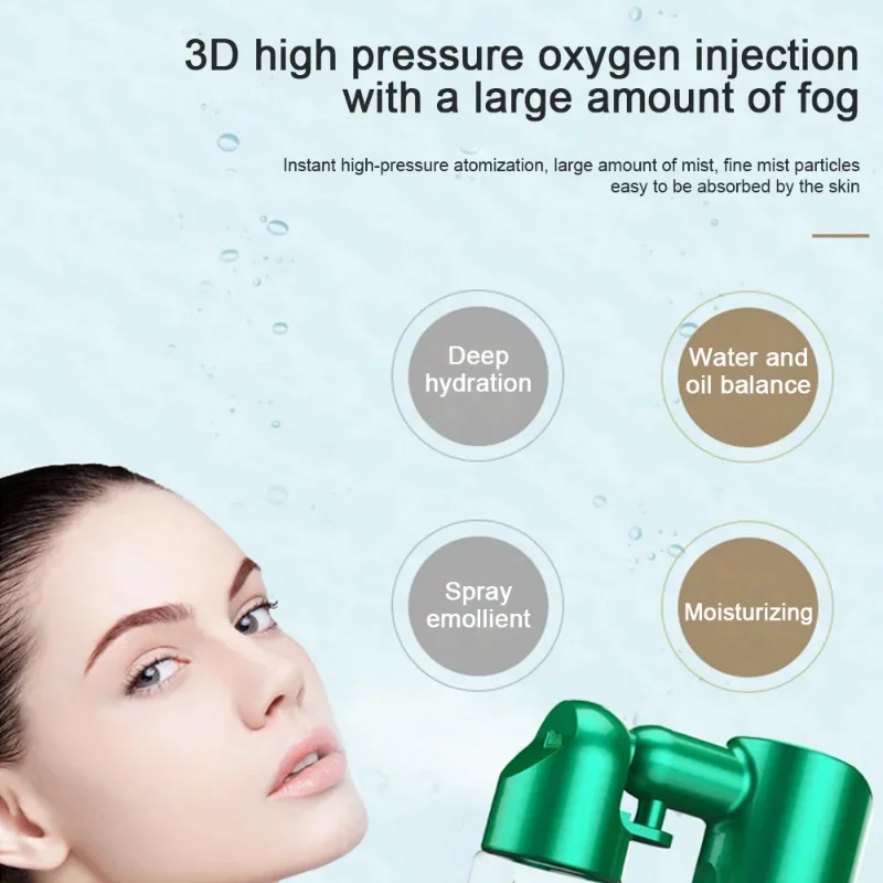 80ml Oxygen Injection Instrument Water Replenishing Spray Household Hand-held Face Cold Spray Humidifier Beauty Health