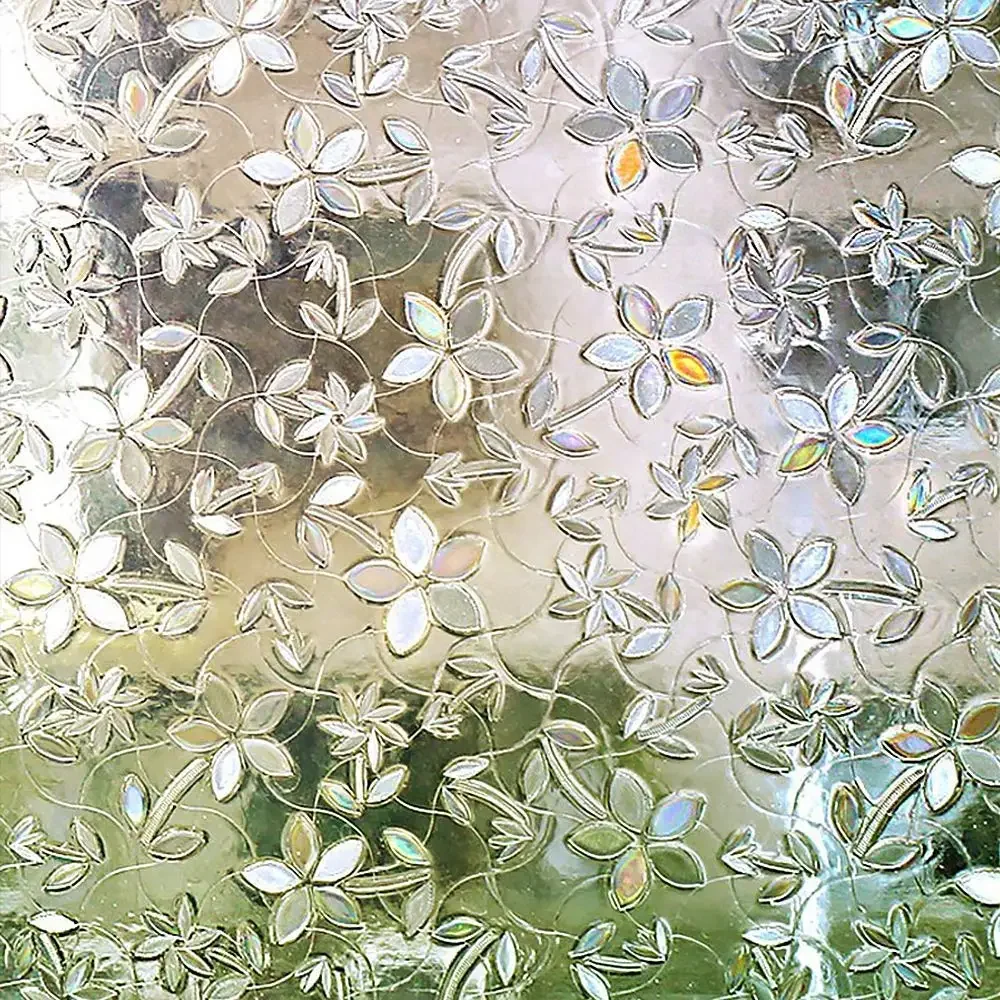 3D Privacy Window Film Decorative Film Static Cling Glass Film No Glue Anti-UV Window Sticker Non Adhesive for Home Kitchen