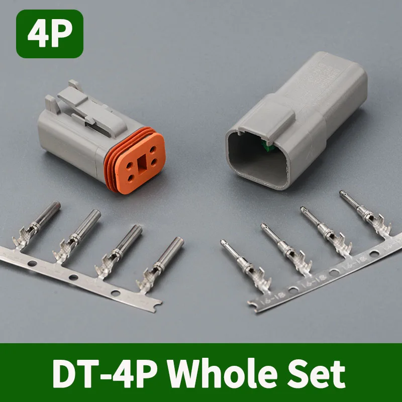 Conector de Fio Elétrico à Prova Dágua Pin Way Masculino e Feminino Awg Série dt 1622 Deutsch Dt044p Dt06-4s 10 100 Conjuntos