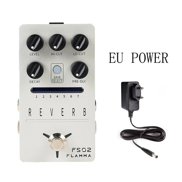 FLAMMA FS02 Reverb Pedal Stereo 7 Classic Reverb Effects Electric Guitar Pedal True Bypass Storable Preset Trail On Function