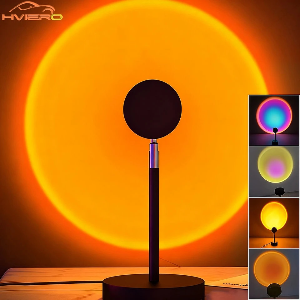 LAMPADA PROIETTORE ATMOSFERA LED TRAMONTO ARCOBALENO SOLE LUCE ORIENTABILE USB – – elettronica, musica, videogames, DVD e tanto altro
