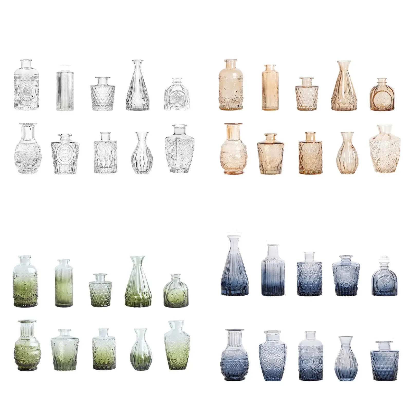 Mini Glass Bud Vases Set 3