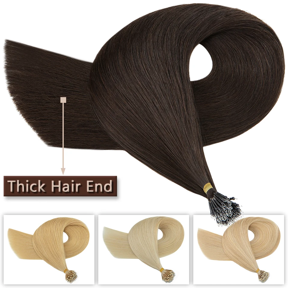 S-noilte 1g/strand Nano Rings Micro Links estensioni dei capelli capelli umani doppi disegnati 50 pezzi Nano Bead Prebonded 22 "biondo dritto - immagine 3