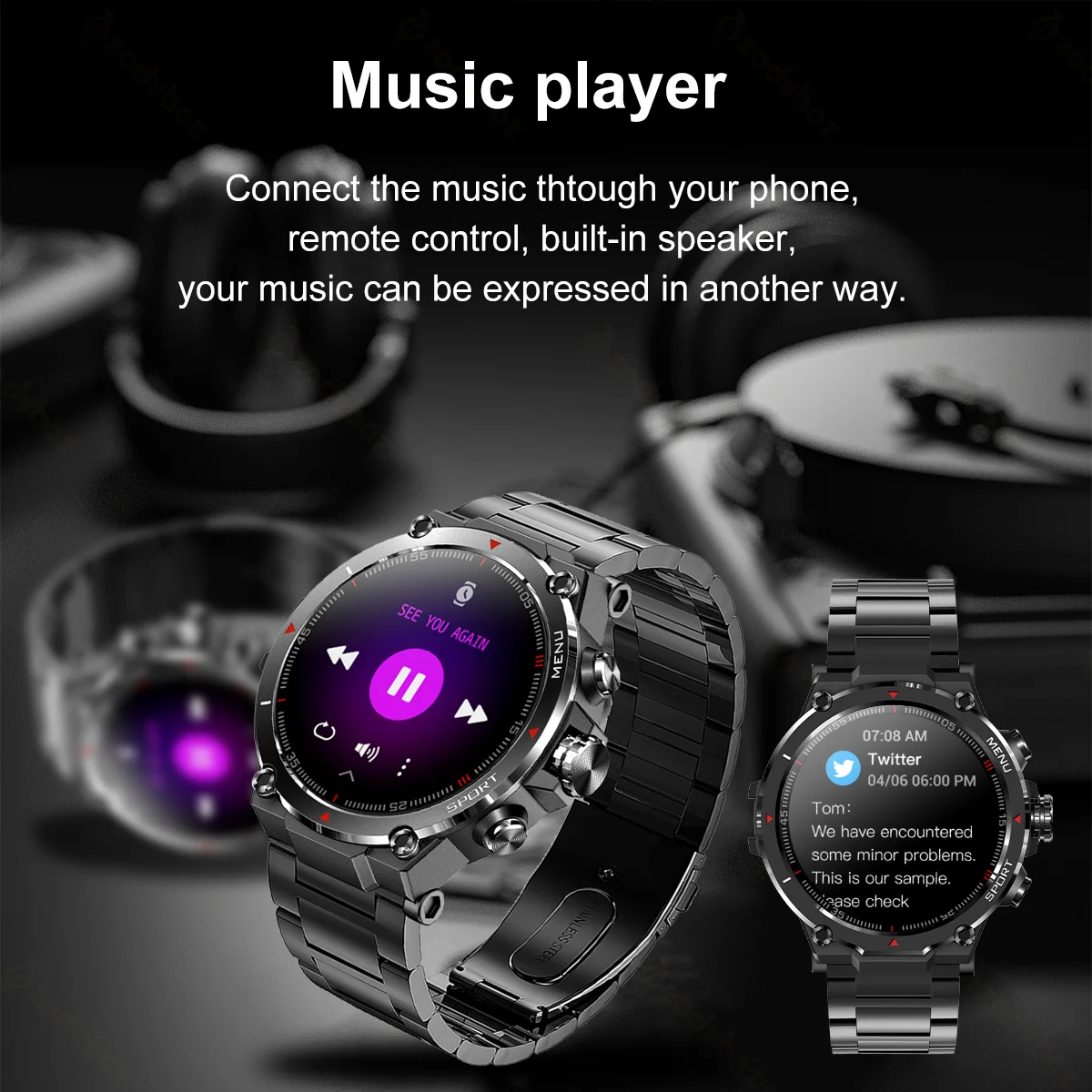 Ʈ ġ 1.32 ġ AMOLED ÷ Hi-Fi  ǰ ͸  ð IP68  Smartwatch