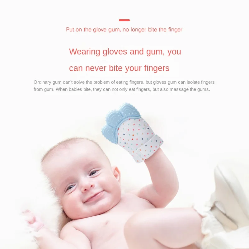 Baby Teether Cartoon Printed Children'S Gloves For Children And Babies Teethers Anti Eating Hand Teething Chewing Toy Baby Stuff - 2